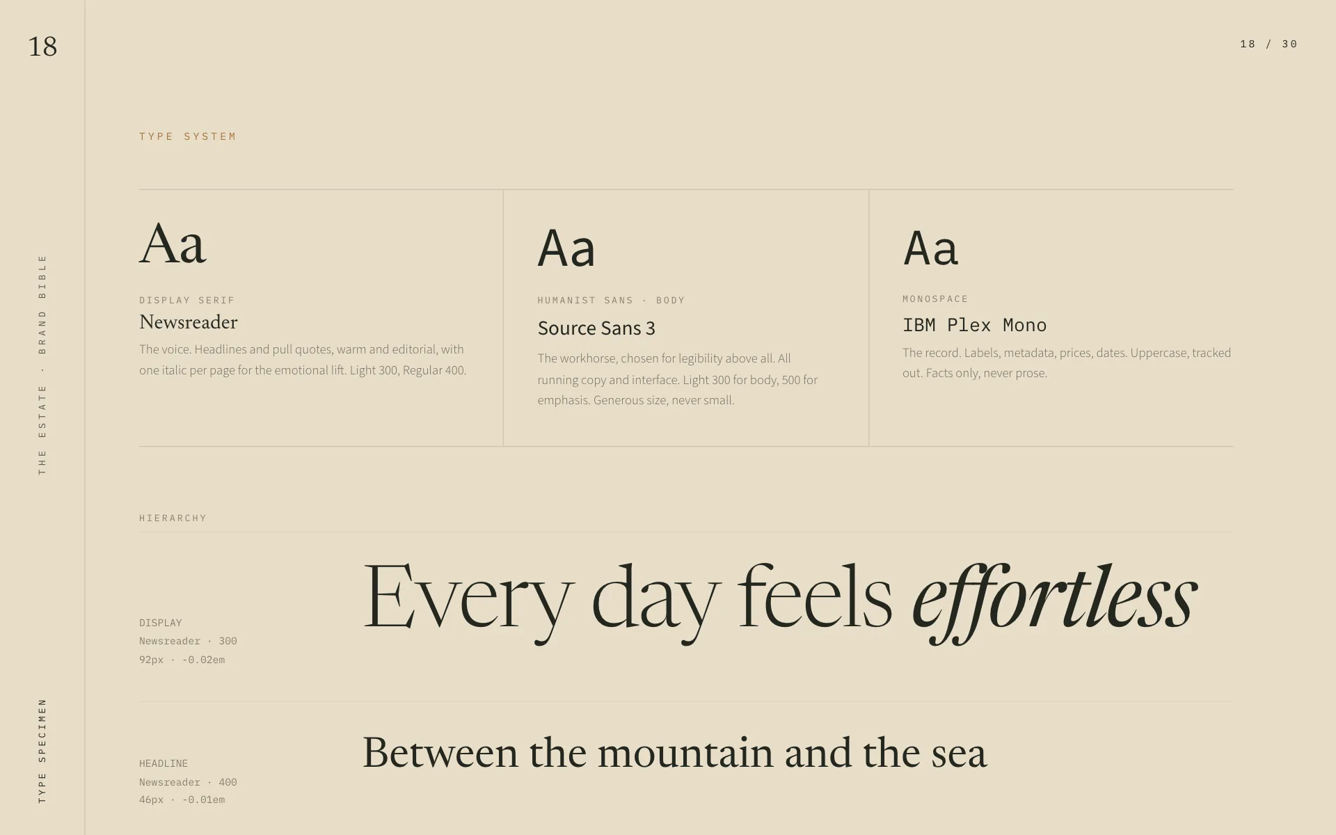 The demo development: typography
