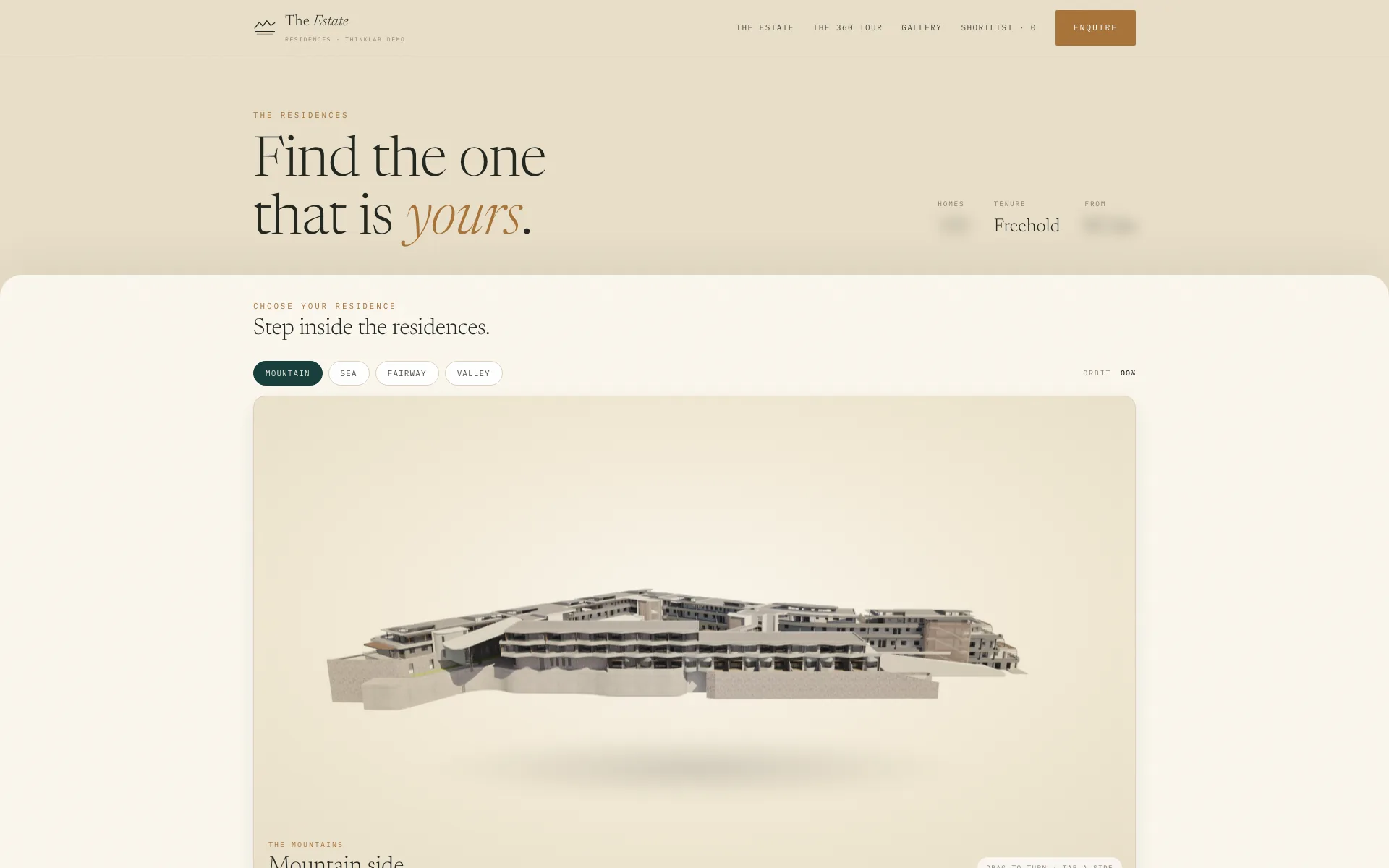 The demo development: residences explorer