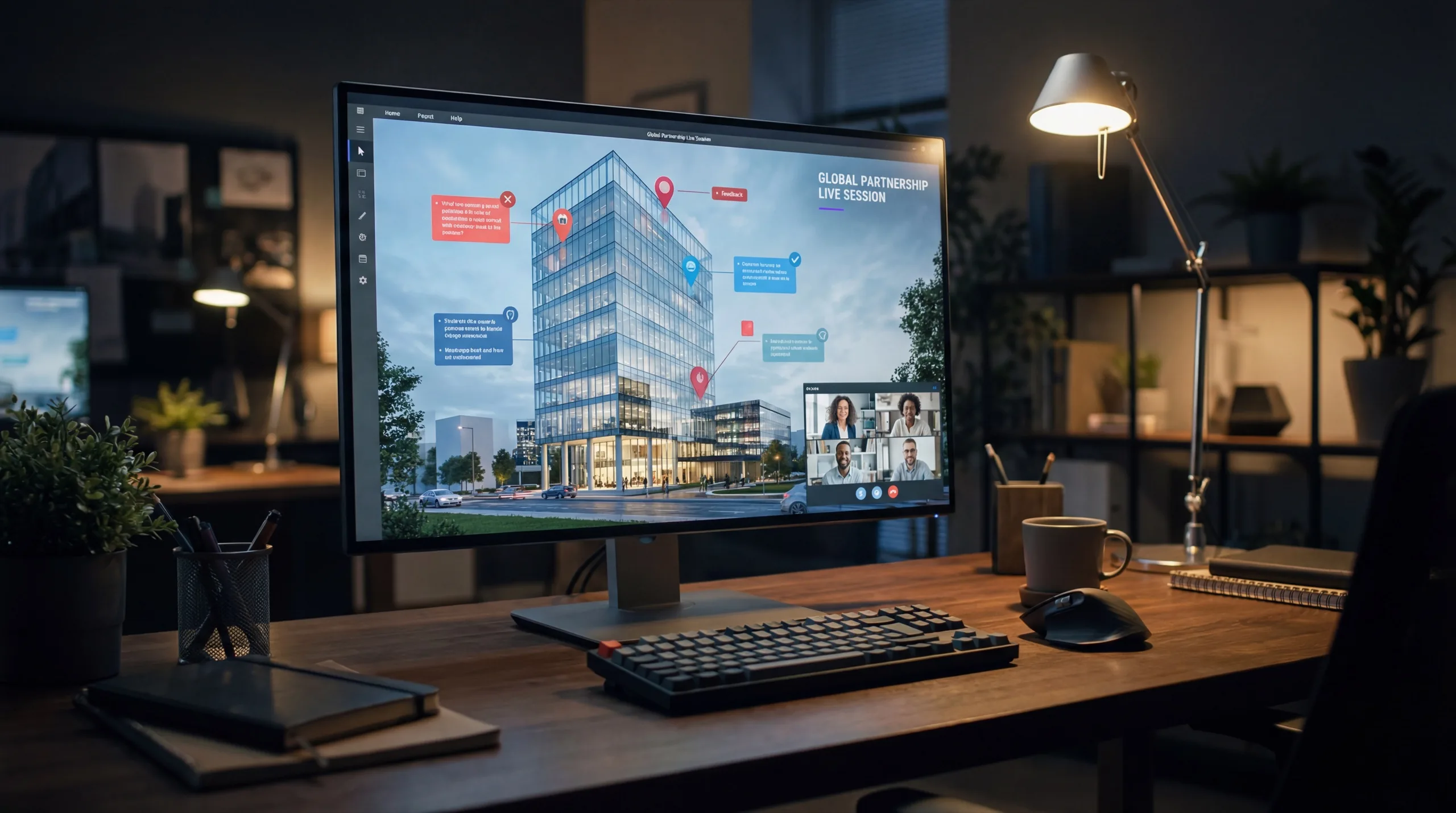 Borderless collaboration environment - integrated digital workspace connecting global team across multiple time zones in real-time